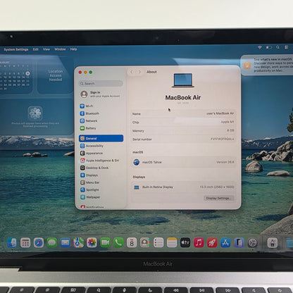 2020 Apple MacBook Air 13.3" M1 8C GPU 3.2GHz 8GB RAM 256GB SSD A2337