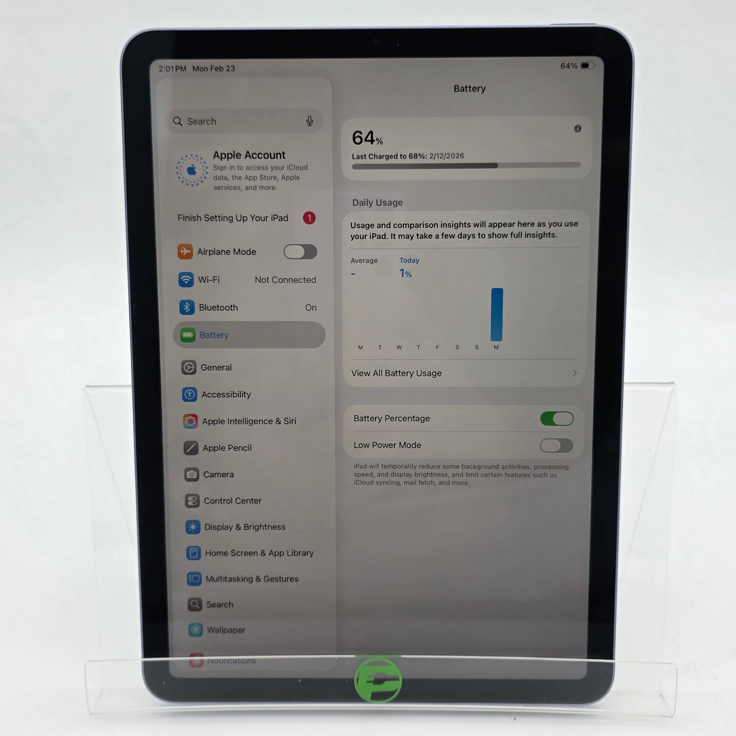 WiFi Only Apple iPad Air 5th Gen 64GB 18.5 Purple MME23LL/A ENGRAVED with Extra