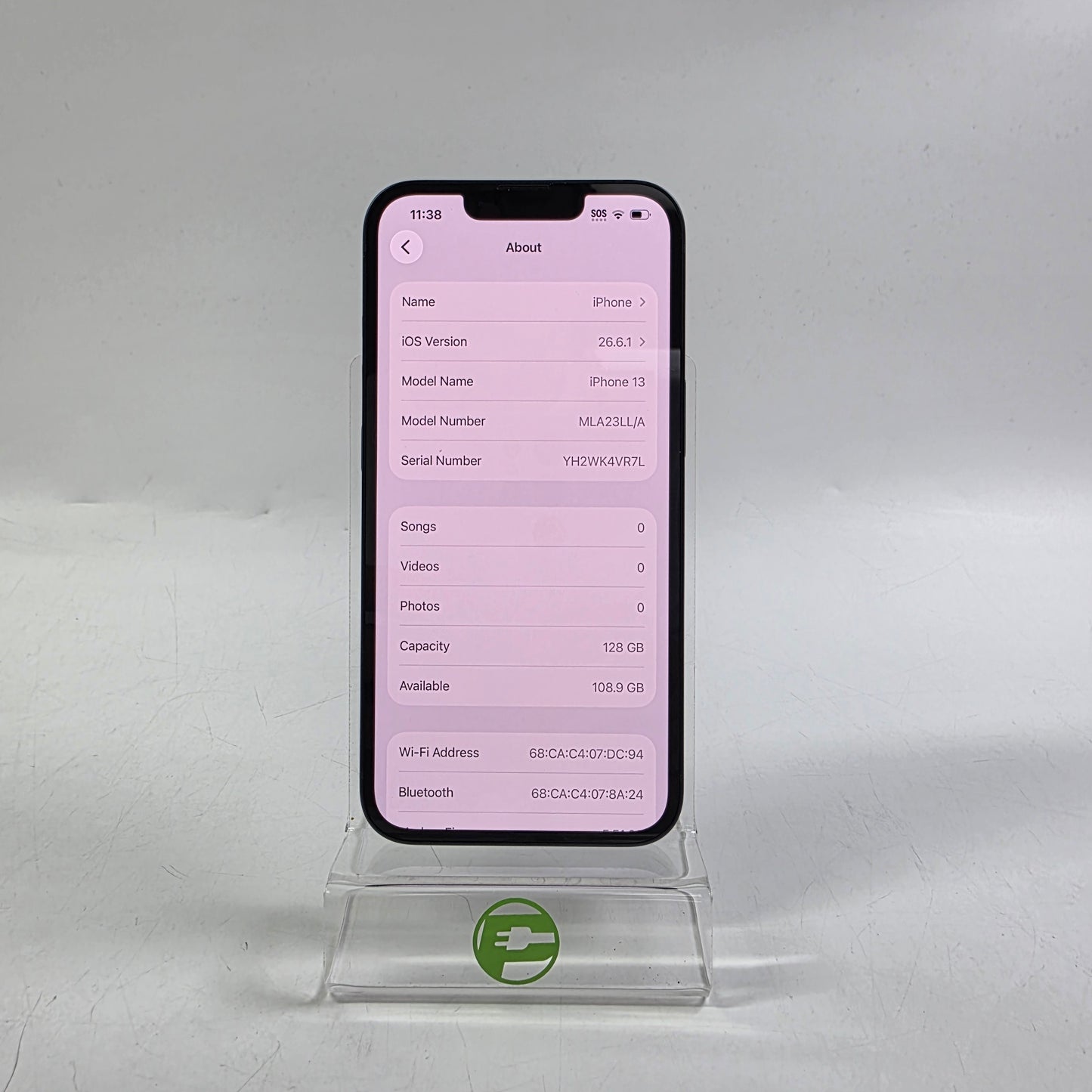 Factory Unlocked Apple iPhone 13 128GB Midnight MLA23LL/A
