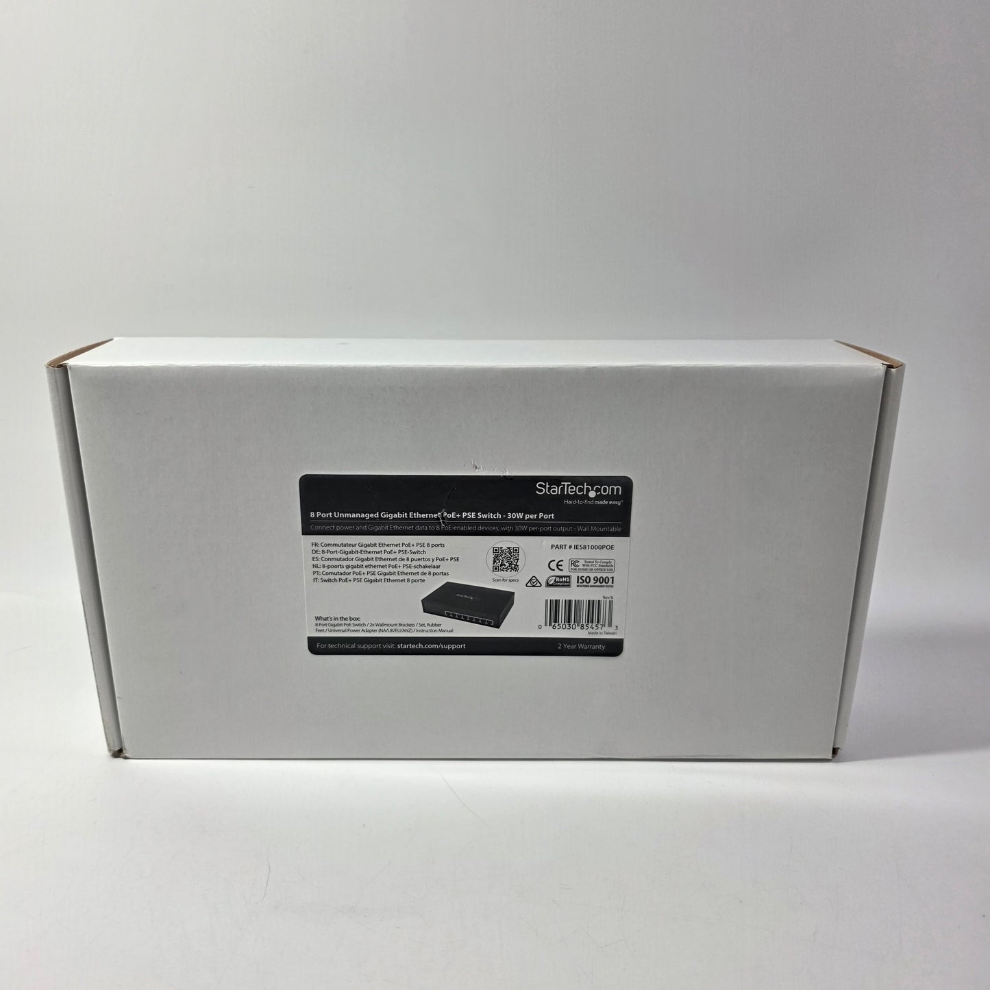 New StarTech 8 Port Unmanaged Ethernet POE IES81000POE