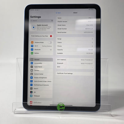 WiFi Only Apple iPad 10th Gen 128GB Blue MD4A4CL/A
