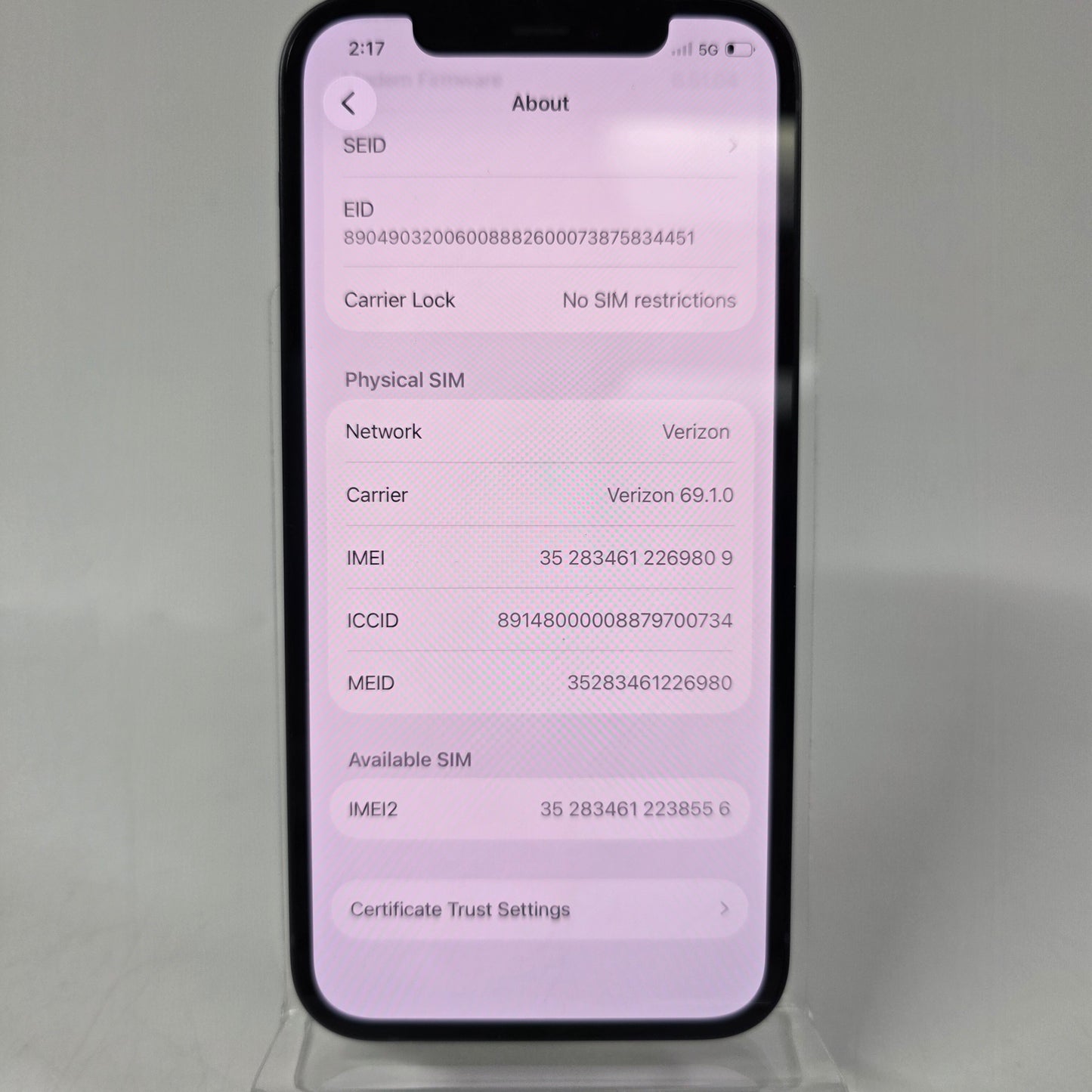 Factory Unlocked Apple iPhone 12 64GB Midnight MGF43LL/A