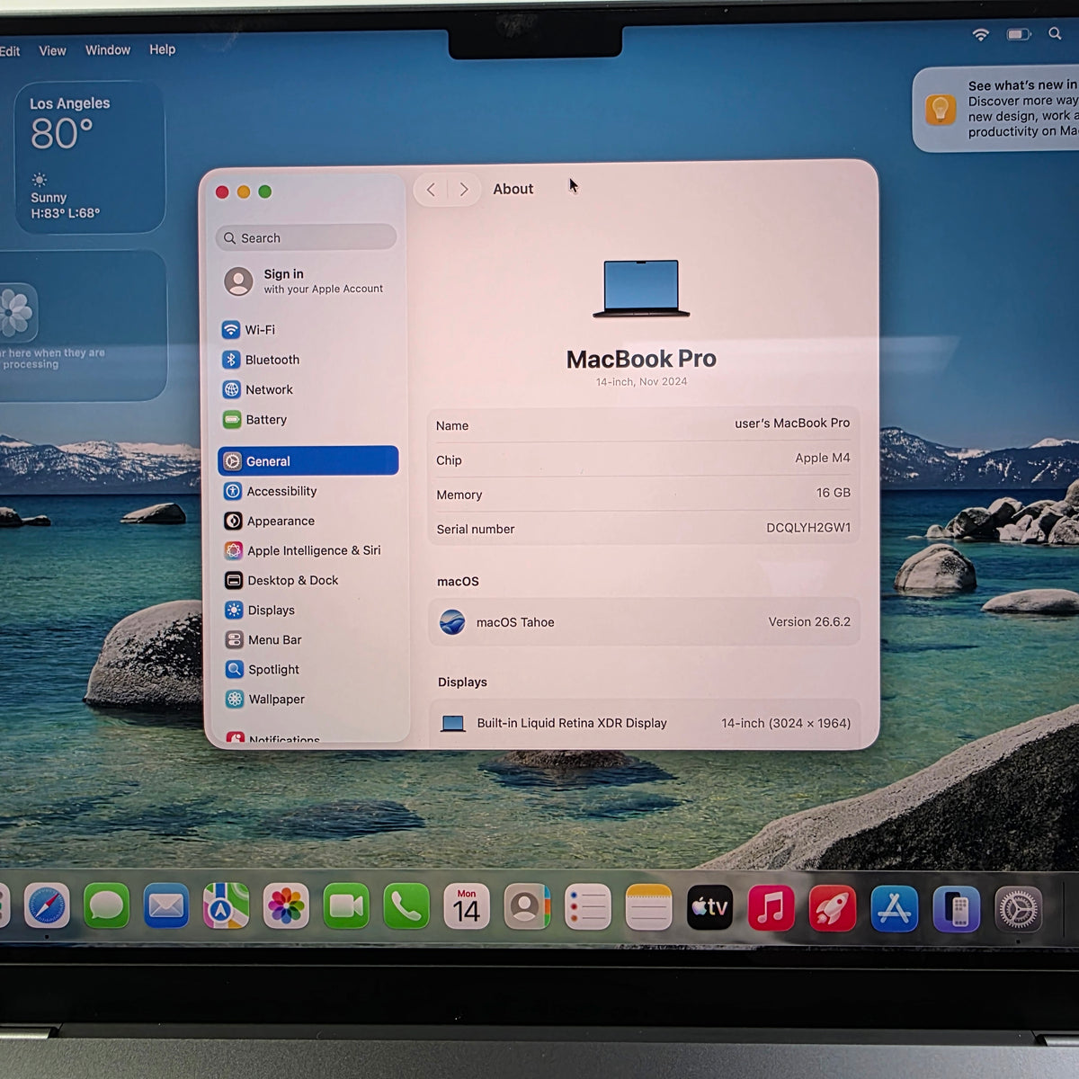 2024 Apple MacBook Pro 14" M4 10C GPU 4.5GHz 16GB RAM 512GB SSD MW2U3LL/A