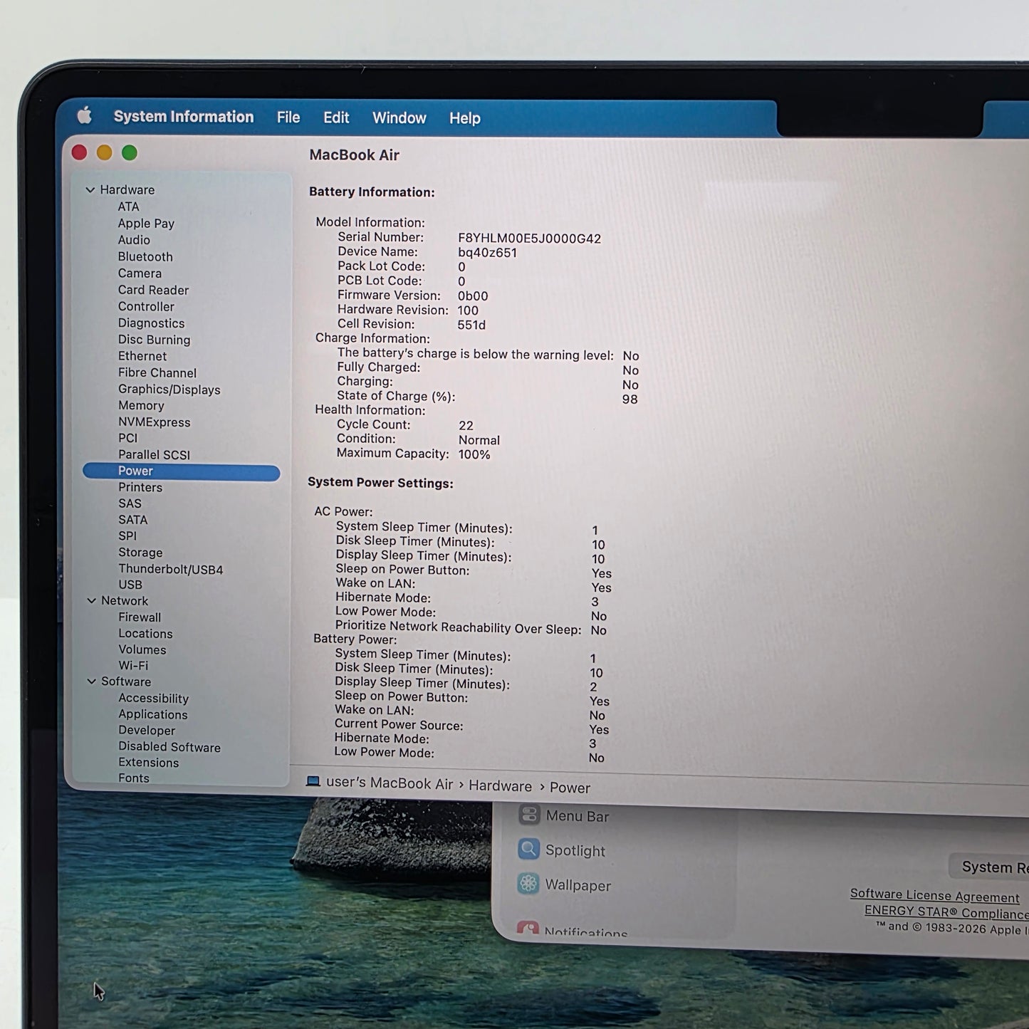 2025 Apple Macbook Air 13.6" M4 8C GPU 4.5GHz 16GB RAM 256GB SSD A3240