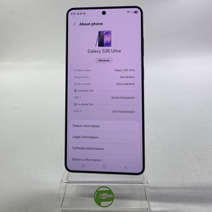 Factory Unlocked Samsung Galaxy S26 Ultra 12GB RAM 256GB SM-S94801 Cobalt Violet