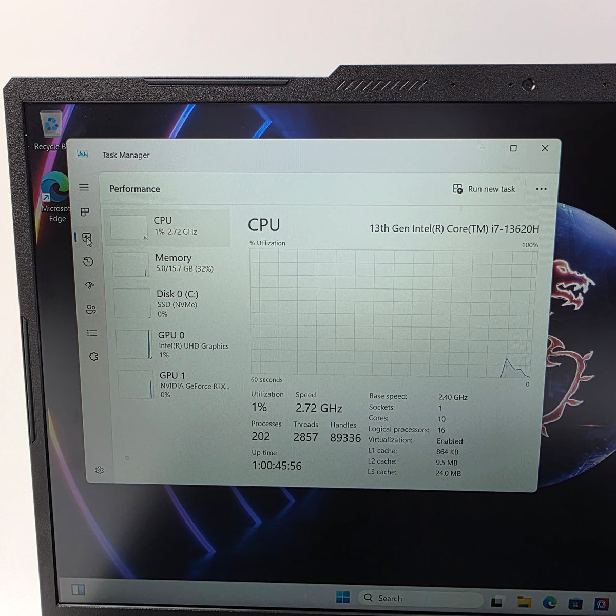 MSI Cyborg 15 A13VE 15.3 i7-13620H 2.4GHz 16GB RAM 512GB GeForce RTX 4050