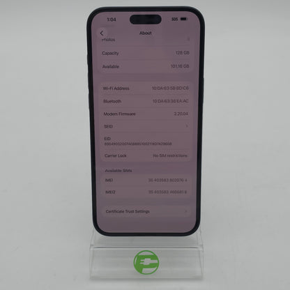 Unlocked Apple iPhone 16 Plus 128GB 26.2.1 Black MXUT3LL/A