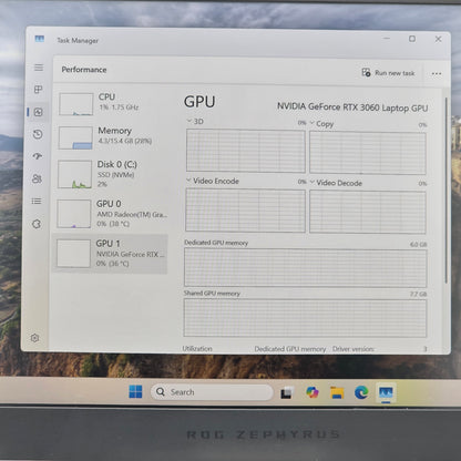 ASUS Zephyrus G14 GA401QM 14" Ryzen 9 5900HS 3.3GHz 16GB RAM 1TB SSD RTX 3060