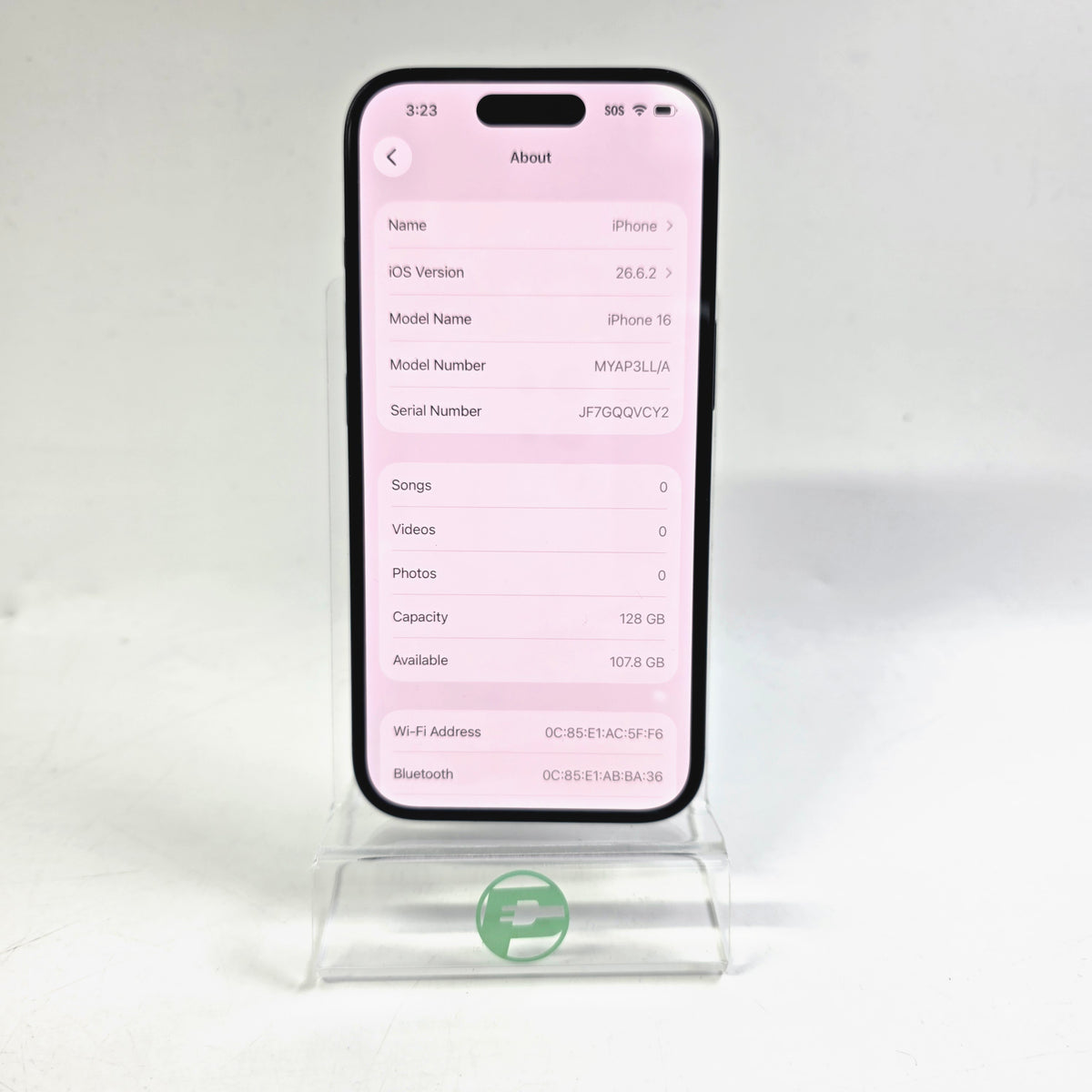 Factory Unlocked Apple iPhone 16 128GB Black MYAP3LL/A