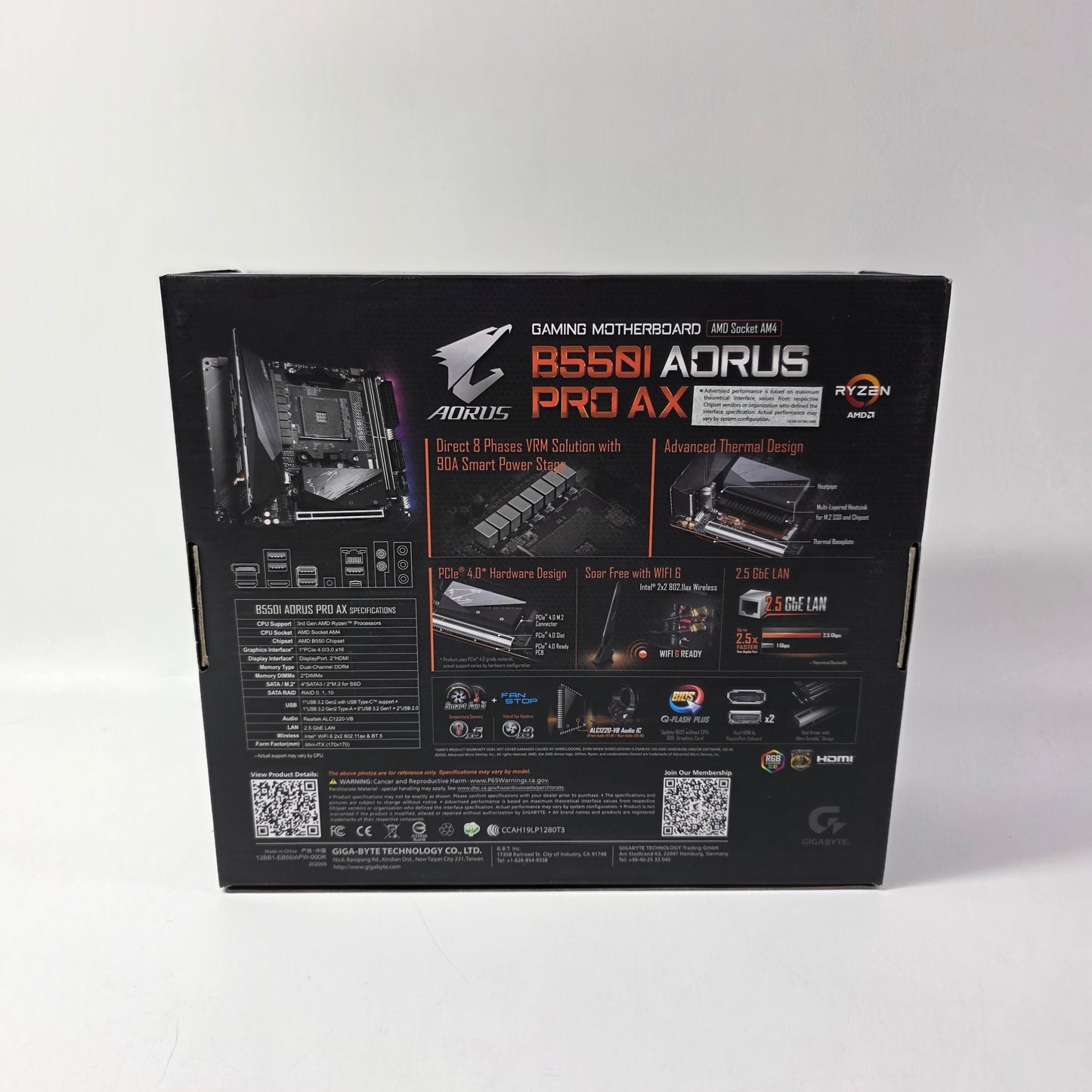Gigabyte MPG B550I Gaming Edge AM4 Mini-ITX AMD DDR4 Motherboard