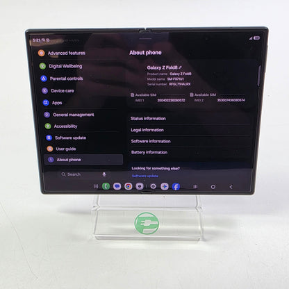 Factory Unlocked Samsung Galaxy Z Fold8 12GB RAM 256GB SM-F971U1 Graphite