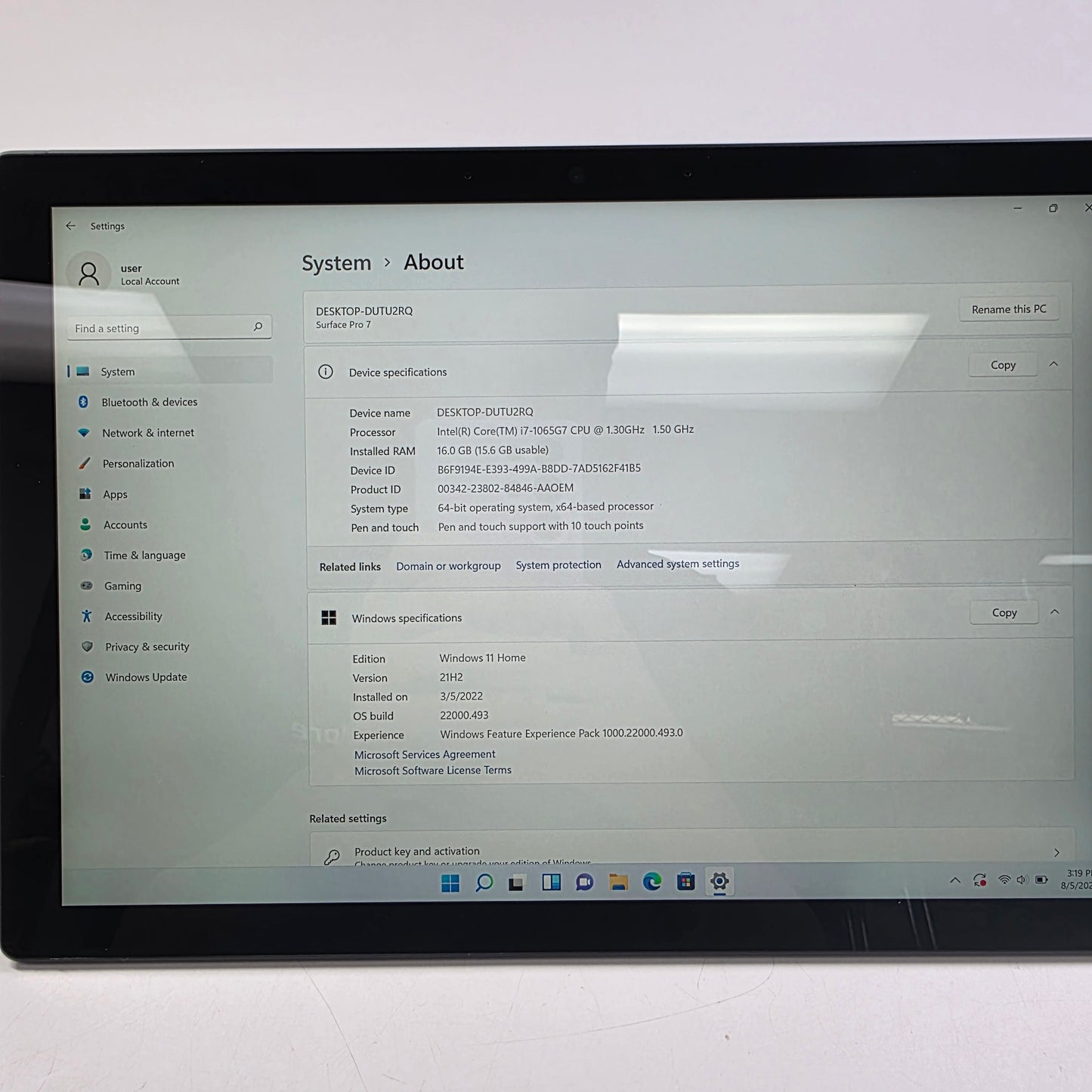 Microsoft Surface Pro 7 PVT-00020 12.3" i7-1065G7 1.5GHz 16GB RAM 500GB SSD