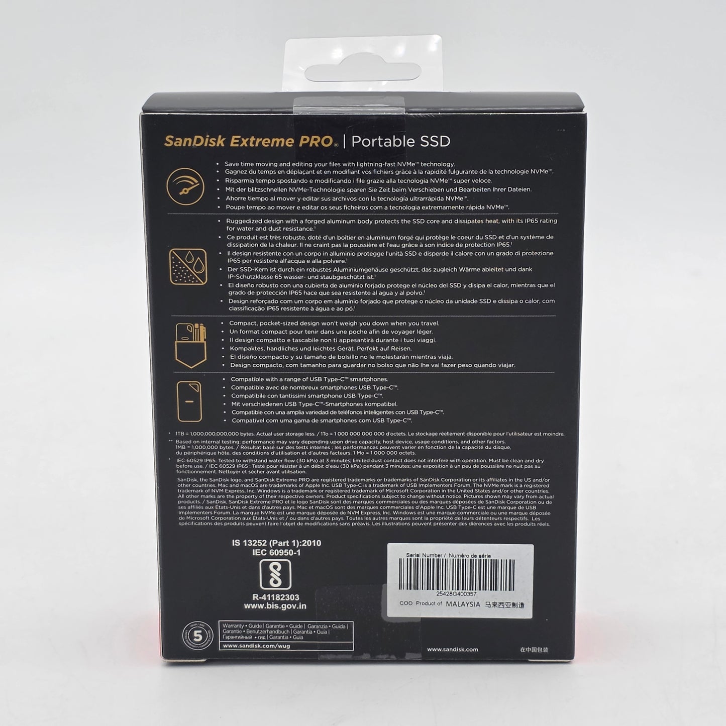 New SanDisk Portable EXTREME PRO PORTABLE SSD 4TB USB-C SSD SDSSDE81-4T00