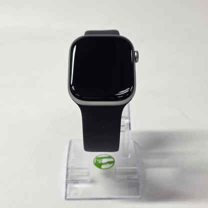 GPS Only Apple Watch Series 11 46MM Silver Aluminum Black Sport Band MEV44LW/A