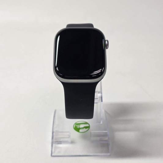 GPS Only Apple Watch Series 11 46MM Silver Aluminum Black Sport Band MEV44LW/A