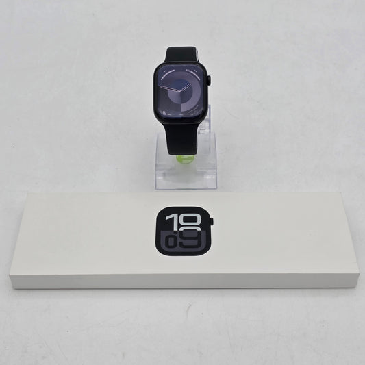 Unlocked Apple Watch Series 10 46MM Black Aluminum Black Sport Band MWY43LW/A