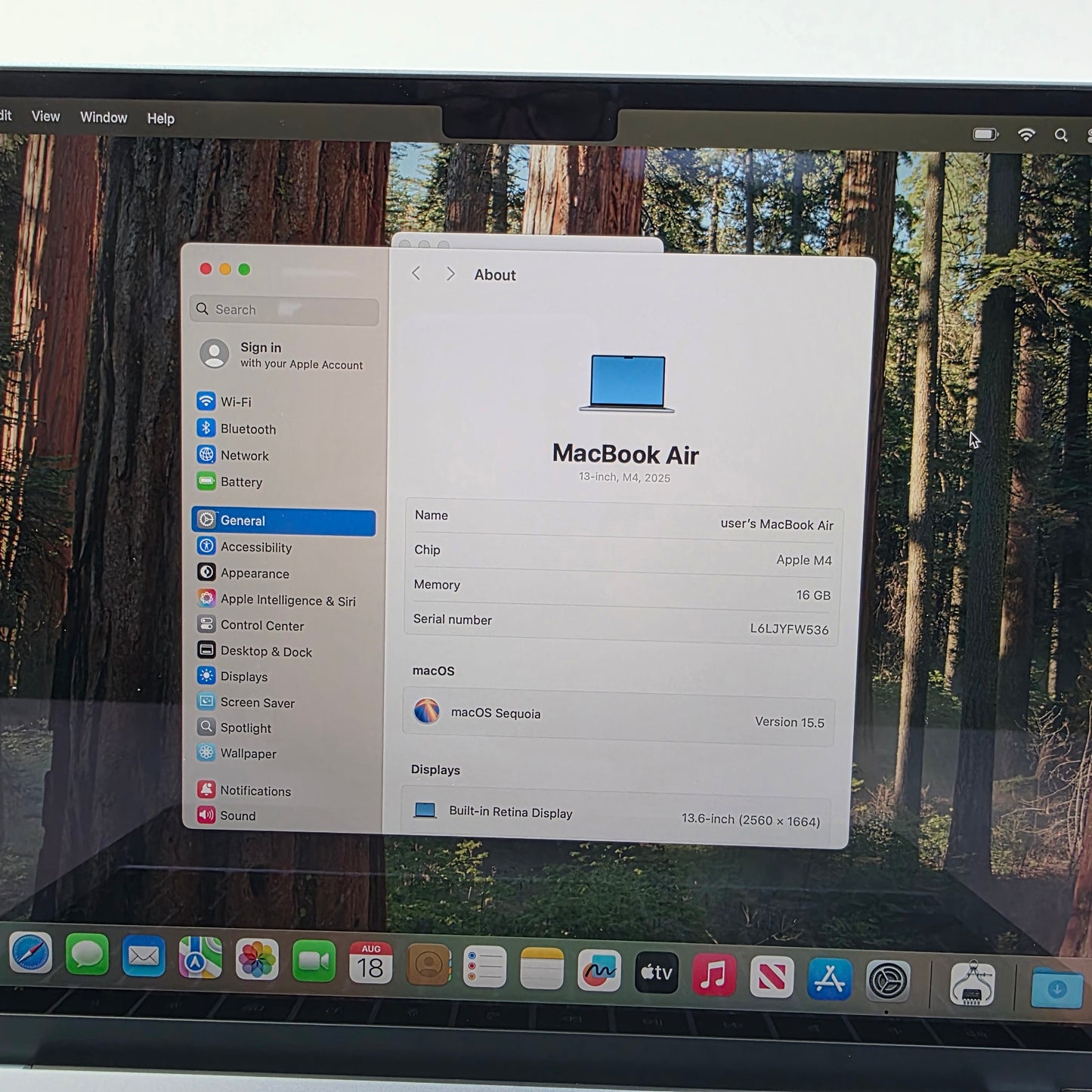 2025 Apple MacBook Air 13.6" M4 8C GPU 4.5GHz 16GB RAM 256GB SSD Z1H7000S6LL/A