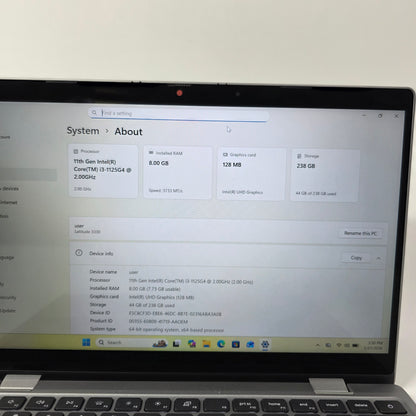 Dell Latitude 3330 15.6" i3-1125G4 2.0GHz 8GB RAM 256GB SSD 256GB