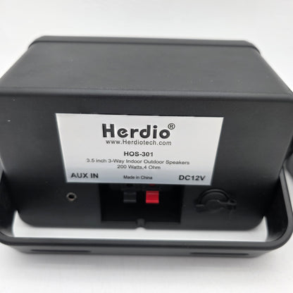 Herdio 3.5" 3-Way Indoor Outdoor Speakers 3-Way 200 Watts Black HOS-301