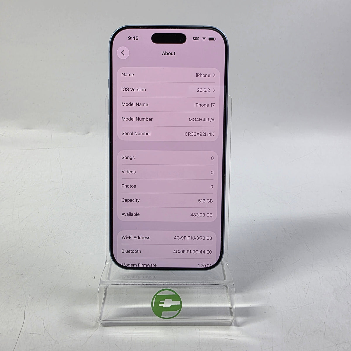 Factory Unlocked Apple iPhone 17 512GB Mist Blue MG4H4LL/A