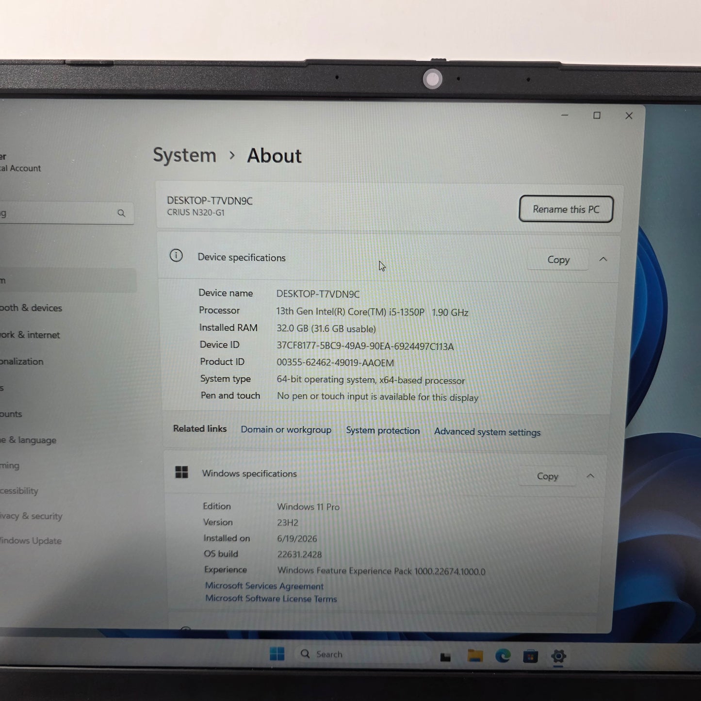 New CIARATECH N320-G1 15.6" i5-1350p 1.9GHz 32GB RAM 2TB SSD