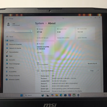 MSI Katana 15 HX 15.6" i7-14650HX 2.2GHz 16GB RAM 500GB SSD GeForce RTX 5050
