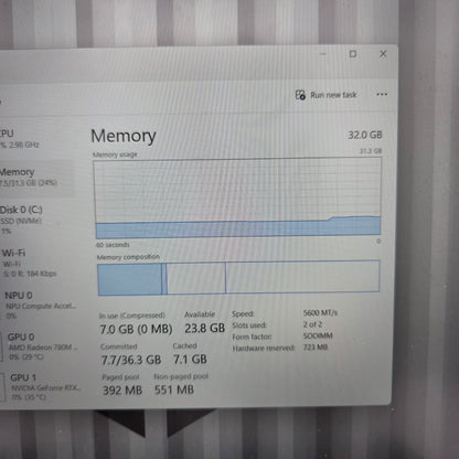 Asus TUF A16 FA608 16" Ryzen 9 270 4.0GHz 32GB RAM 1TB SSD GeForce RTX 5070