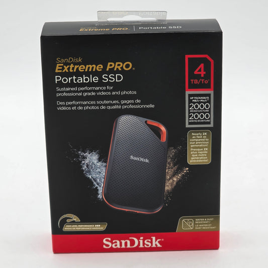 New SanDisk Portable EXTREME PRO PORTABLE SSD 4TB USB-C SSD SDSSDE81-4T00