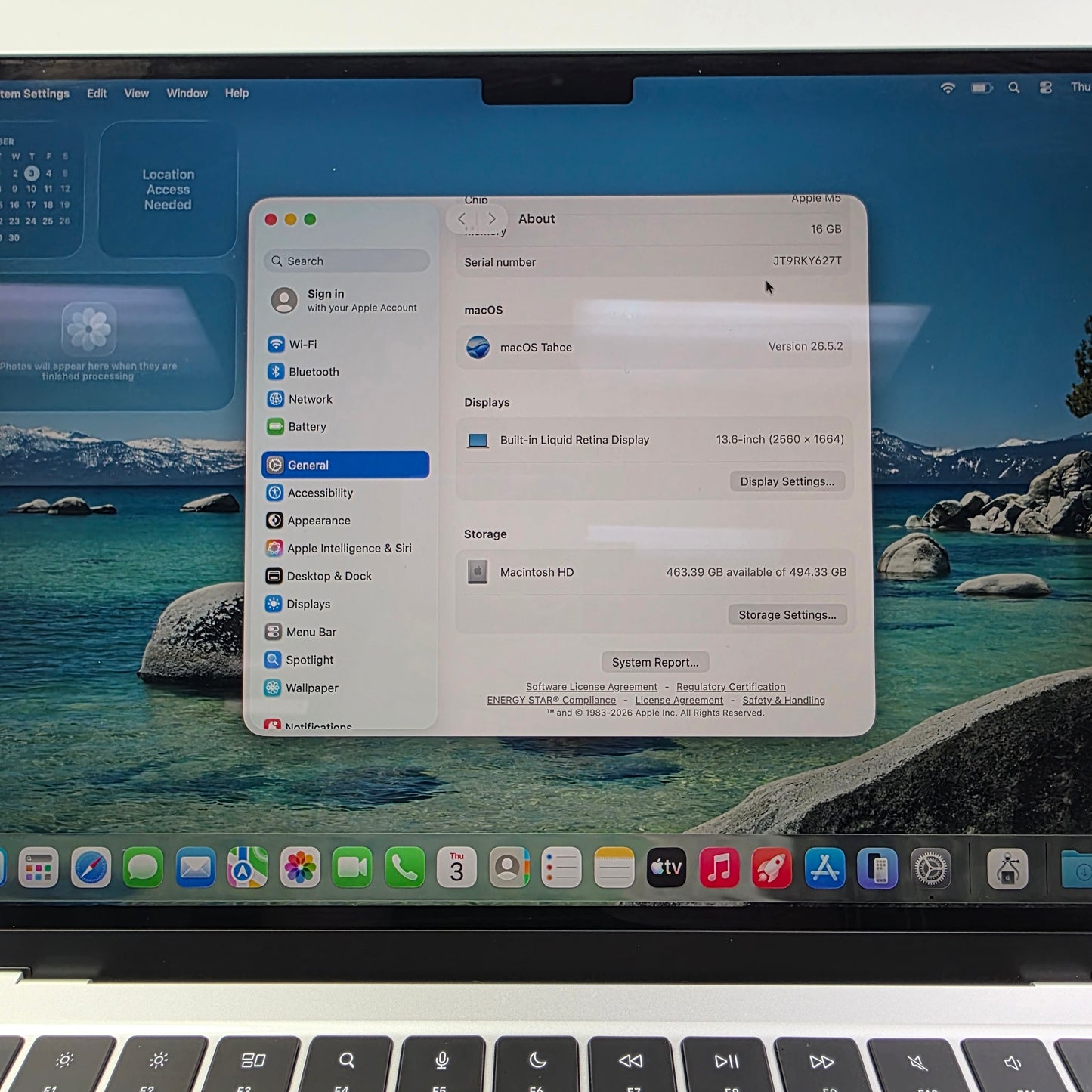 2026 Apple MacBook Air 13.6" M5 8C GPU 4.6GHz 16GB RAM 512GB SSD A3449