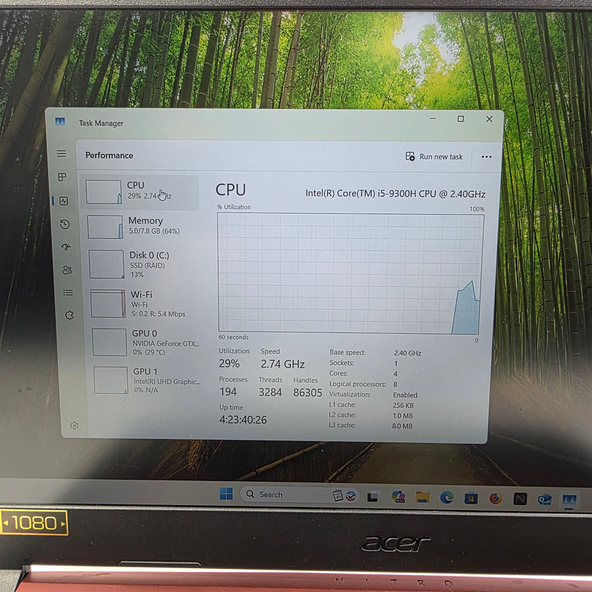 Acer Nitro 5 AN515-54 15.6" i5-9300H 2.4GHz 8GB RAM 256GB SSD GeForce GTX 1050