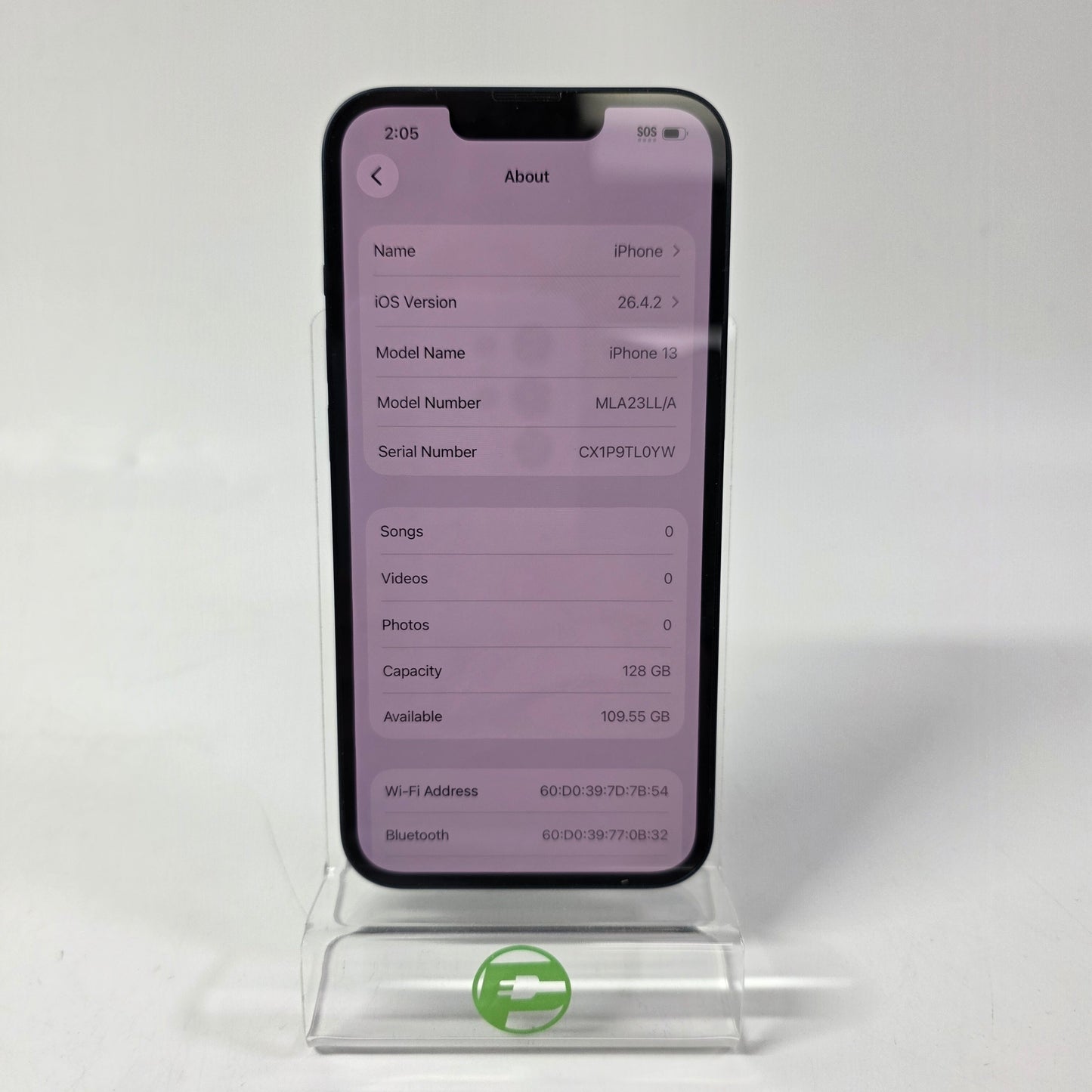 Factory Unlocked Apple iPhone 13 128GB Midnight MLA23LL/A