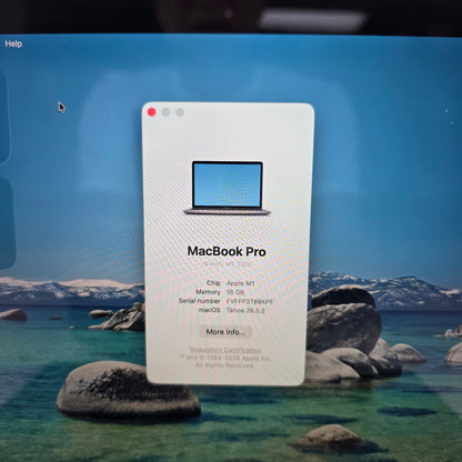 2020 Apple MacBook Pro 13.3" M1 8C GPU 3.2GHz 16GB RAM 256GB SSD G11C3L/AA