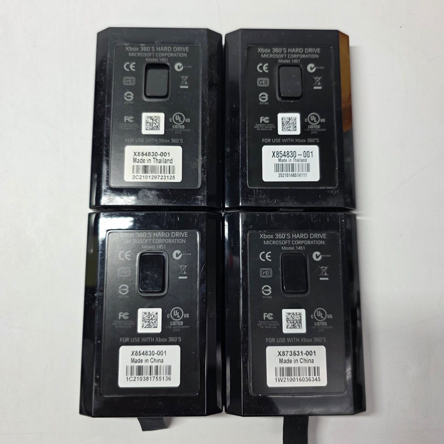 LOT OF 4 Microsoft Xbox 360 S Hard drives 1451 (250Gbs)