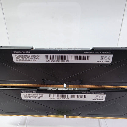 TeamGroup T-Force Vulcan 16GB (2x8GB) RAM DDR5 5200MHz FLBD58G5200HC40CBK