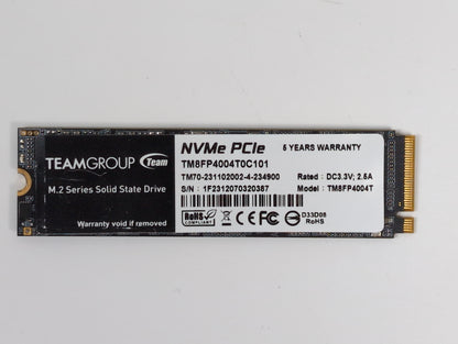 TeamGroup M.2 2280 TM8FP4004T 4TB PCIe 3.0 x4 NVMe 1.3 SSD TM8FP4004T0C101 SSD