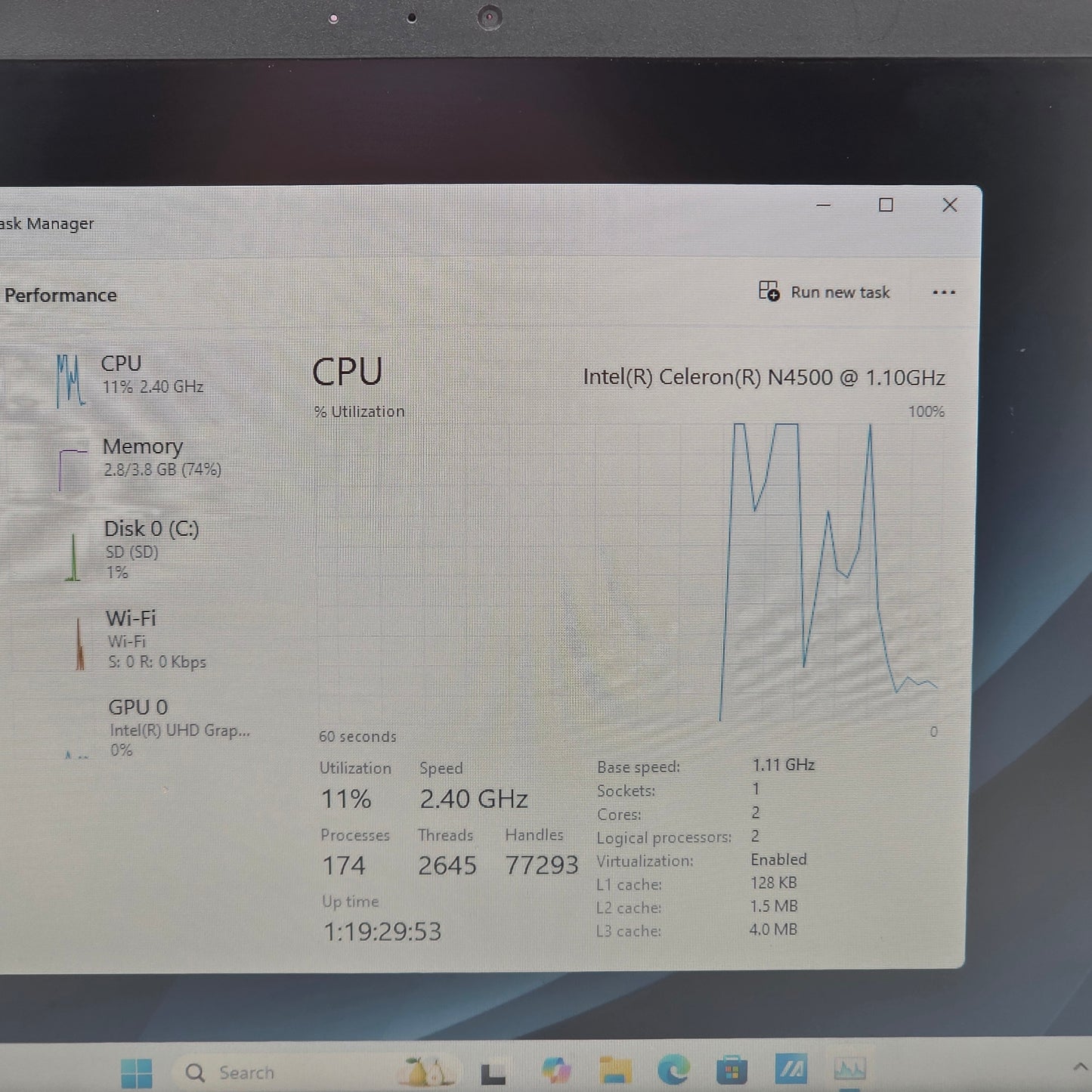 Asus SonicMaster E410KA 14" Celeron N4500 1.1GHz 4GB RAM 128GB SSD