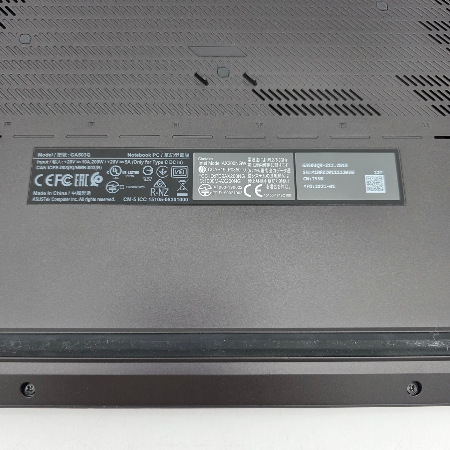 Asus ROG Zephyrus G15 GA503Q Ryzen 9 5900HS 16GB RAM 1TB SSD GeForce RTX 3070