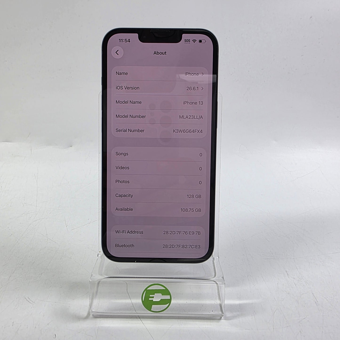 Factory Unlocked Apple iPhone 13 128GB Midnight MLA23LL/A