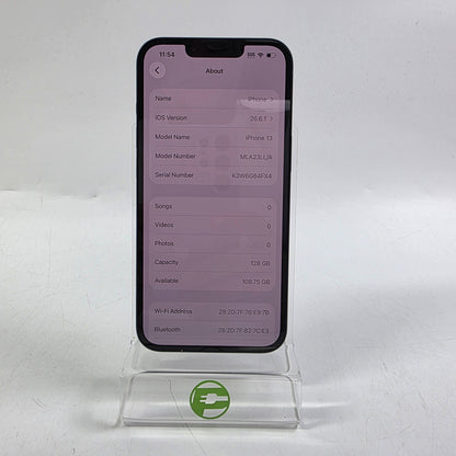 Factory Unlocked Apple iPhone 13 128GB Midnight MLA23LL/A