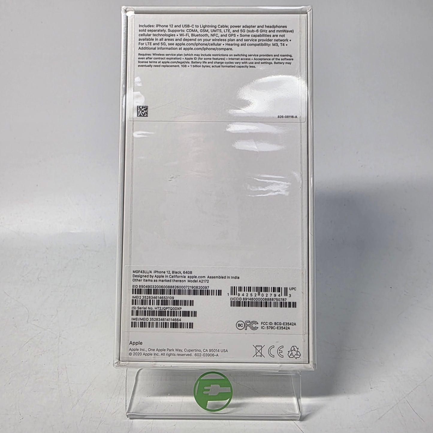 New Unlocked Apple iPhone 12 64GB Black MGF43LL/A