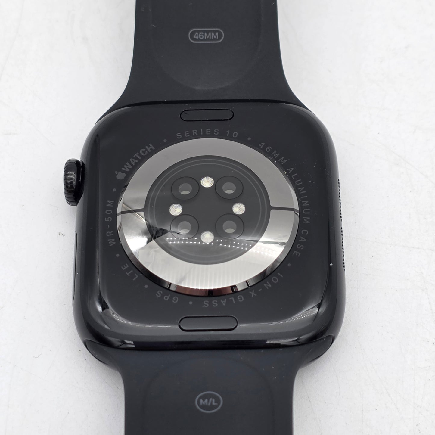 Unlocked Apple Watch Series 10 46MM Black Aluminum Black Sport Band MWY43LW/A