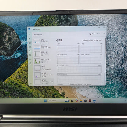MSI Thin 8RE 8RE 15.6" i7-8750H 2.2GHz 16GB RAM 512GB GeForce GTX 1060