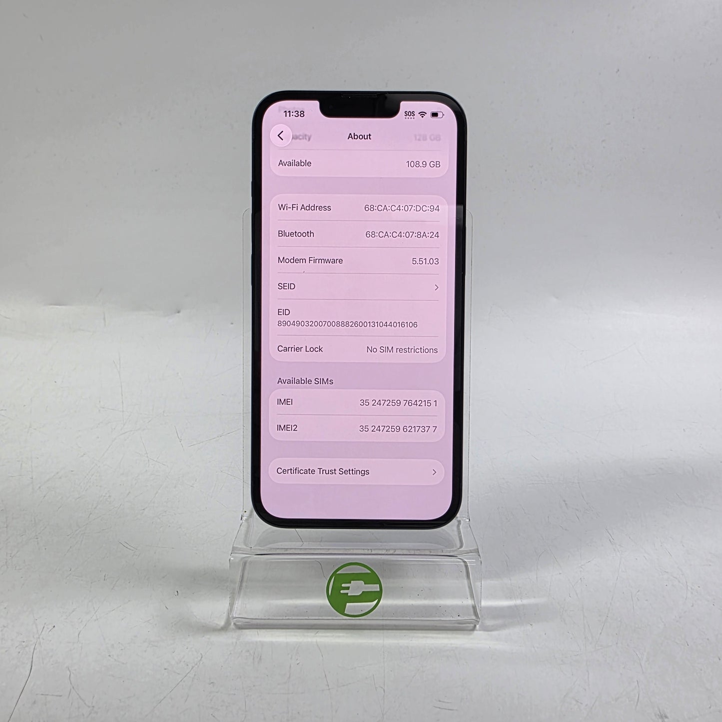 Factory Unlocked Apple iPhone 13 128GB Midnight MLA23LL/A