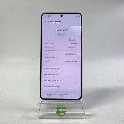 Factory Unlocked Samsung Galaxy S26 Plus 12GB RAM 256GB SM-S947U1 Black