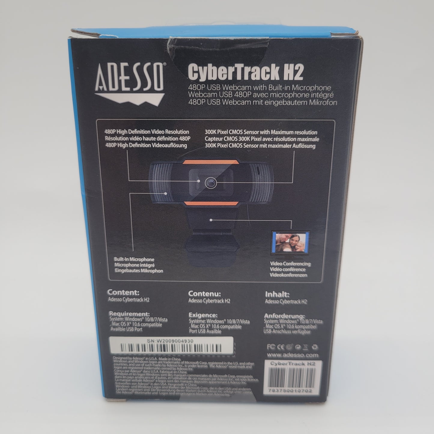 New Adesso CyberTrack H2 Webcam CYBERTRACKH2