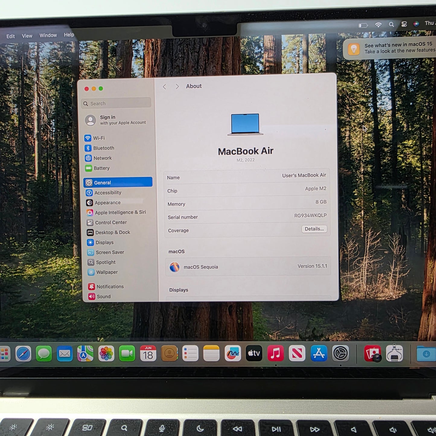 2022 Apple MacBook Air 13.6" M2 8C GPU 3.5GHz 8GB RAM 256GB SSD MLY13LL/A