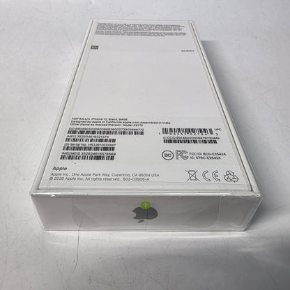New Unlocked Apple iPhone 12 64GB Black MGF43LL/A