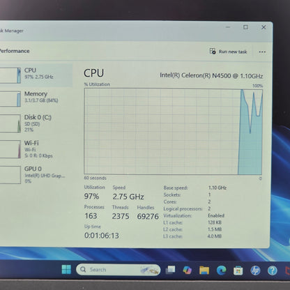 HP Stream 14-dq0003dx 14" Celeron N4500 1.1GHz 4GB RAM 64GB SSD
