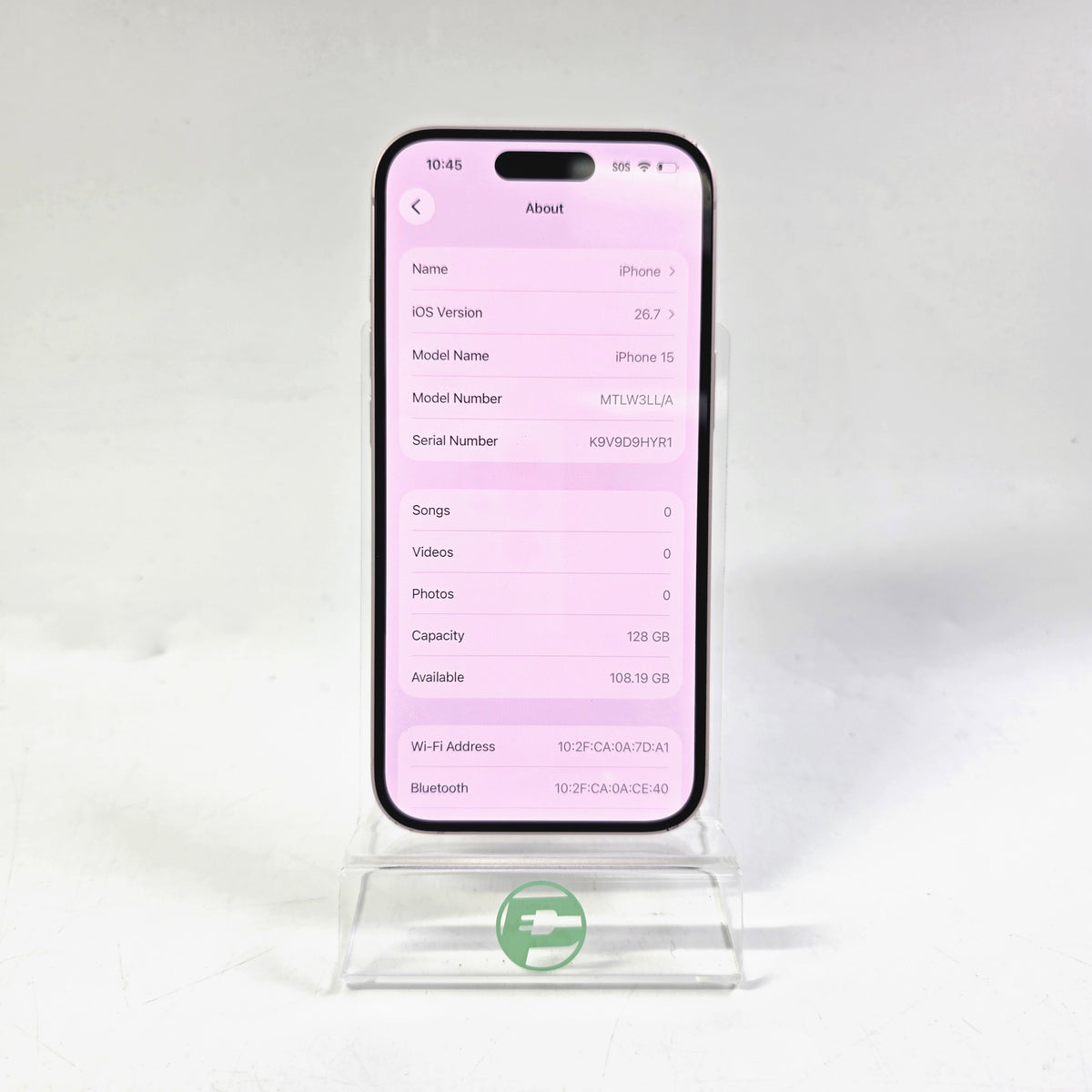 Factory Unlocked Apple iPhone 15 128GB Pink MTLW3LL/A