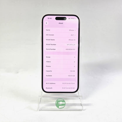 Factory Unlocked Apple iPhone 15 128GB Pink MTLW3LL/A